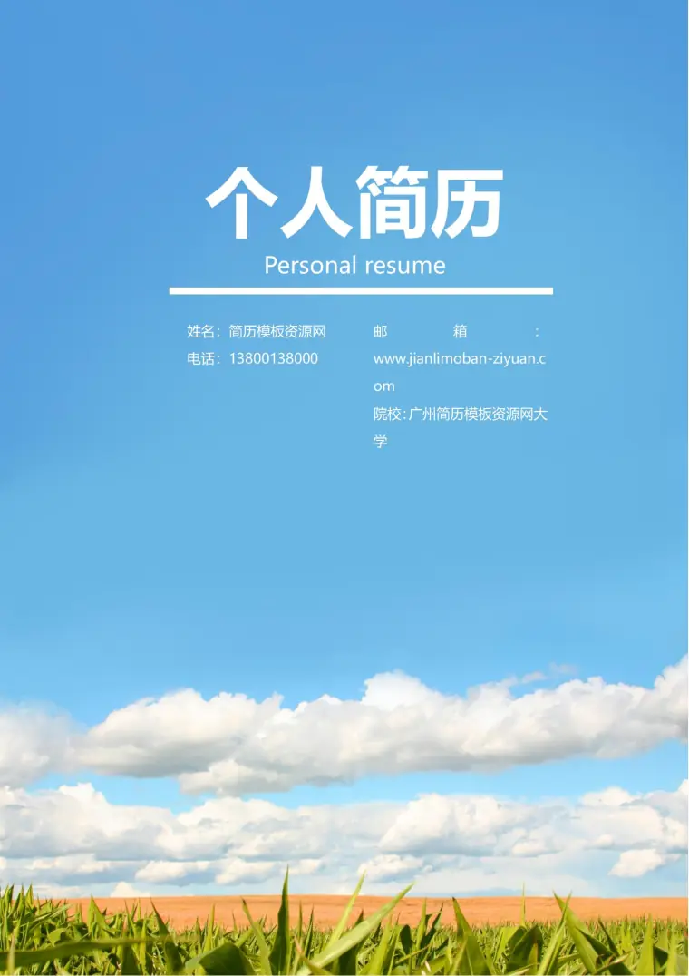 免费稳重财务会计师简历封面 Word 简历模板预览图