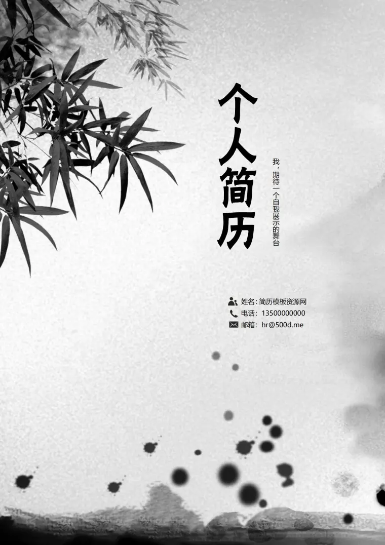 免费独特色彩特色简历封面，展现独特魅力 Word 简历模板预览图