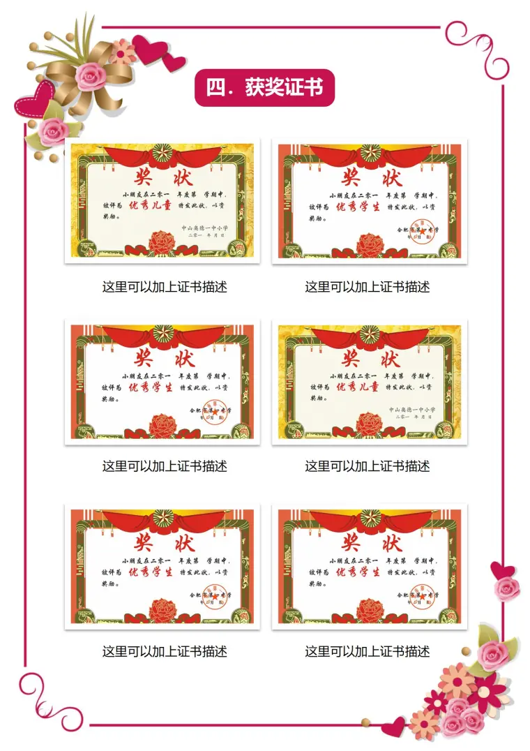 梦想翱翔小升初简历模板免费领取 Word 简历模板预览图