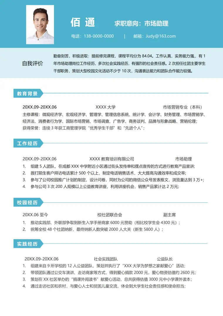 厨房电器销售简历 Word 简历模板预览图