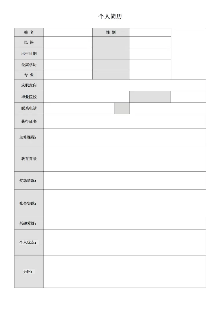 销售部渠道分销专员简历模板 Word 简历模板预览图