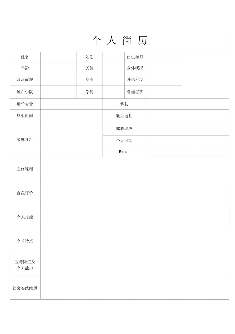 具备多种技能的综合型人才简历模板 Word 简历模板预览图