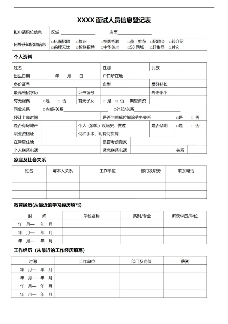 房产销售类相关岗位求职简历模板 Word 简历模板预览图