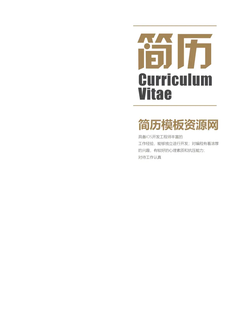 成套简历-ISO设计师简历word简历 Word 简历模板预览图