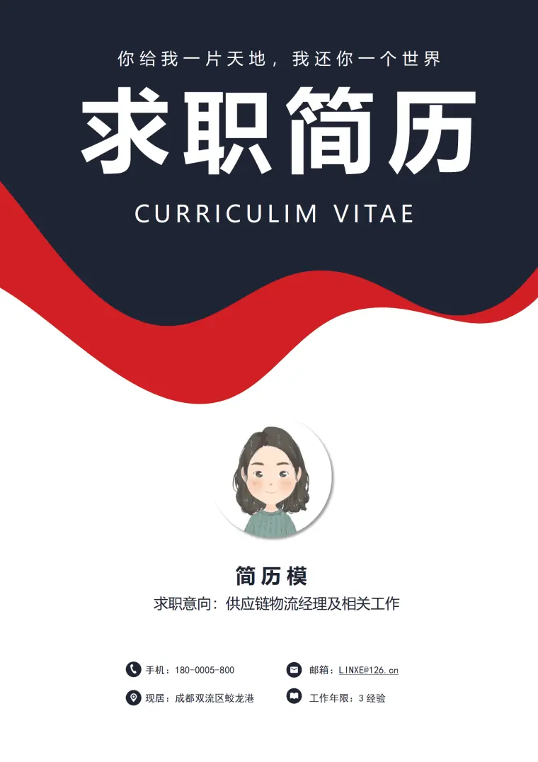金融供应链简历模板 Word 简历模板预览图
