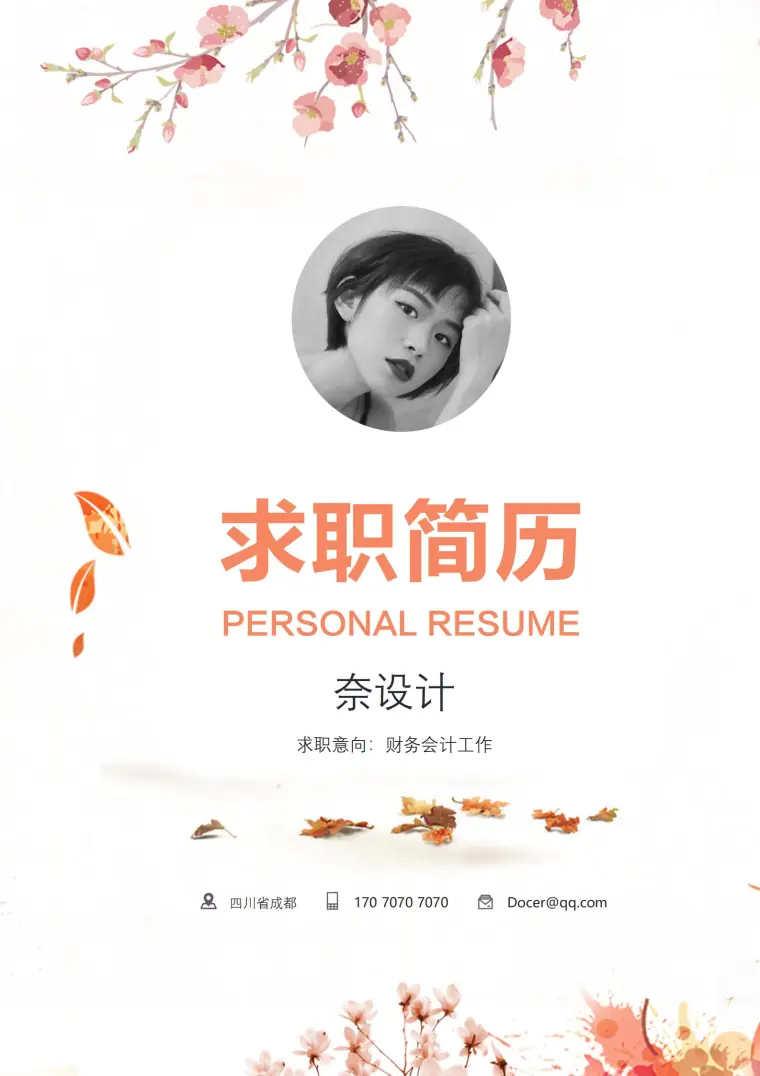 细致全面的3页简历模板 预览图
